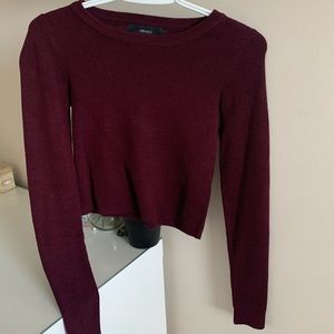 Cropped maroon sweater